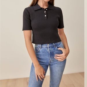 Reformation moda cotton collared sweater